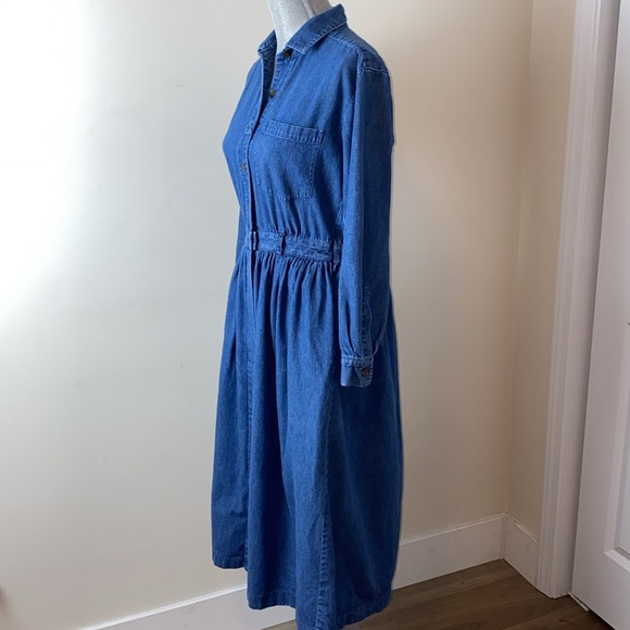 Talbots Long Sleeve Button Front Denim Jean Dress Size 6 Petite - Picture 4 of 15